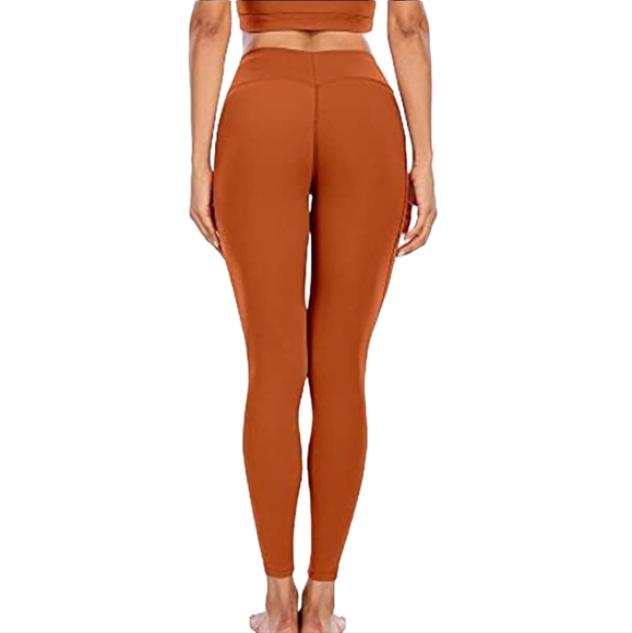 Leggings Crossover High Waisted Design With Side Pocket Sz Large 10 NWT - Picture 2 of 13